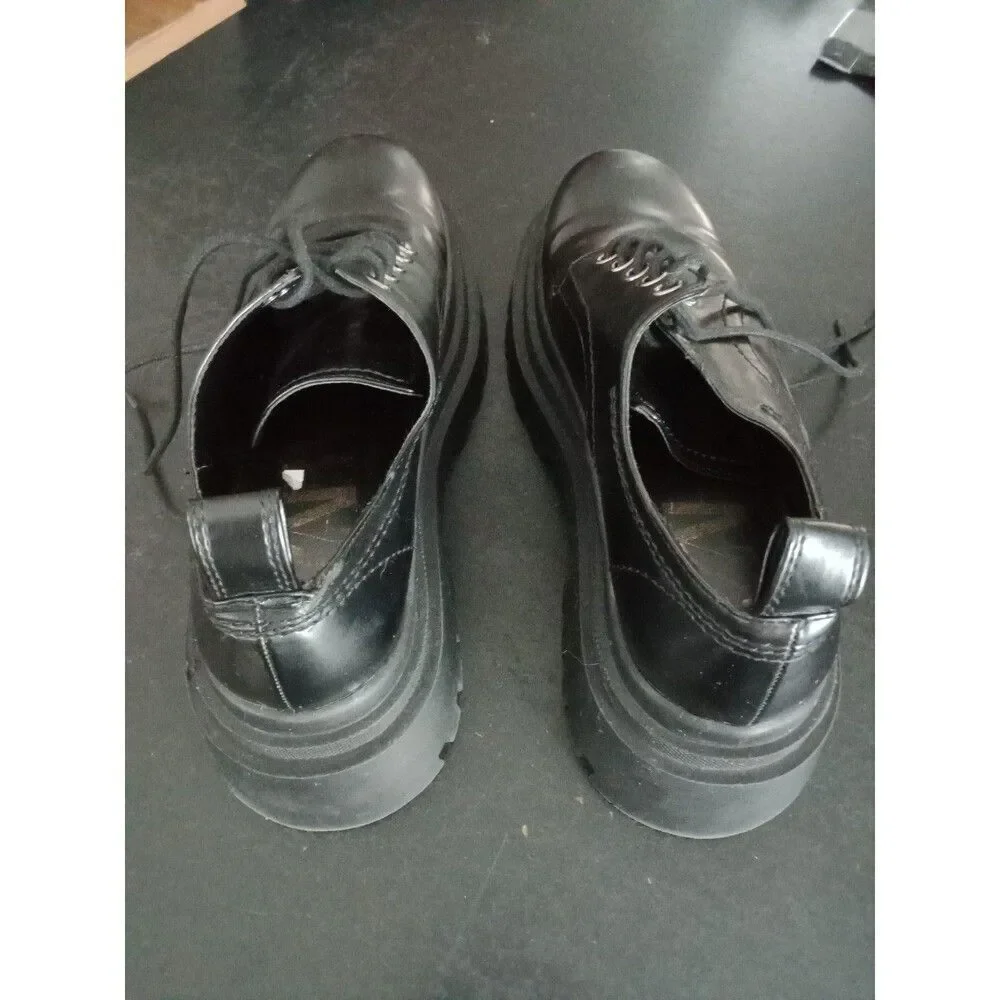 Zara Black Platform Lace-Up Oxfords